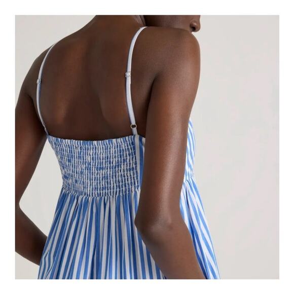 NEW Quince Maxi Dress Size XL Azure Stripe 100% Organic Cotton Sustainable - Picture 7 of 11